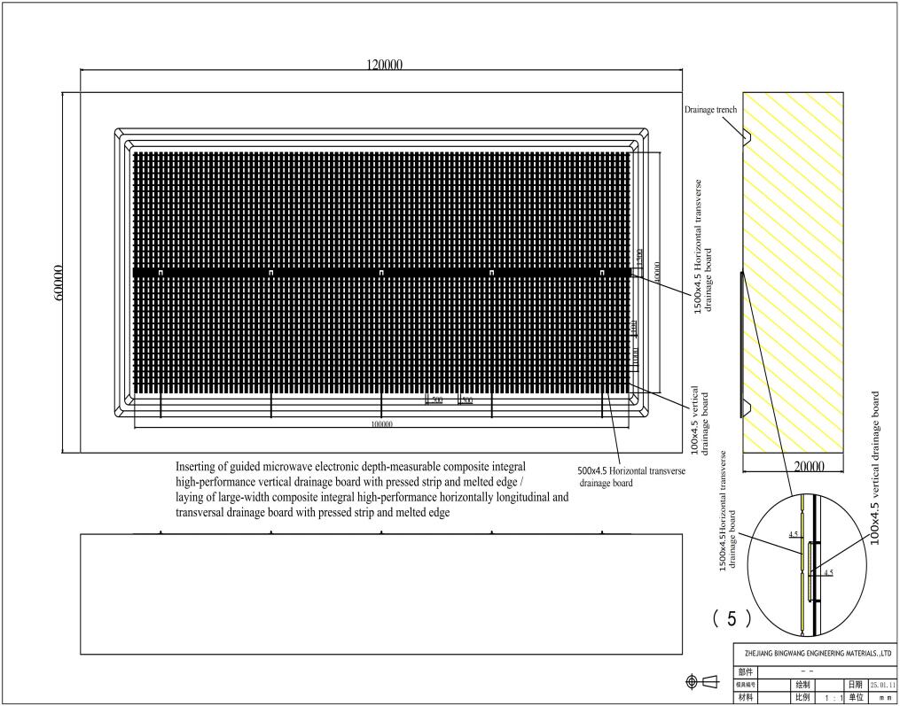 Vertical Drainage Board Insertion/Horizontal Drainage Board Laying/Constru